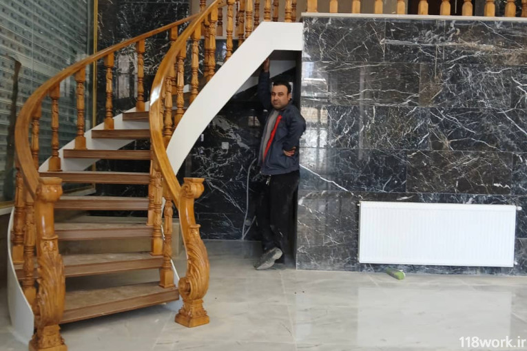 نرده و پله چوبی آریا در قزوین