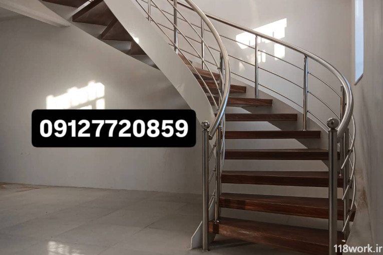 نرده و پله چوبی آریا در قزوین
