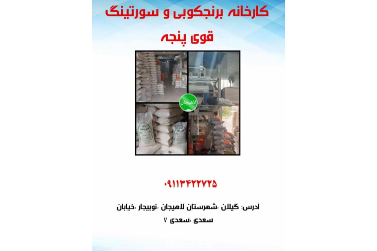 کارخانه برنجکوبی و سورتینگ قوی پنجه در لاهیجان